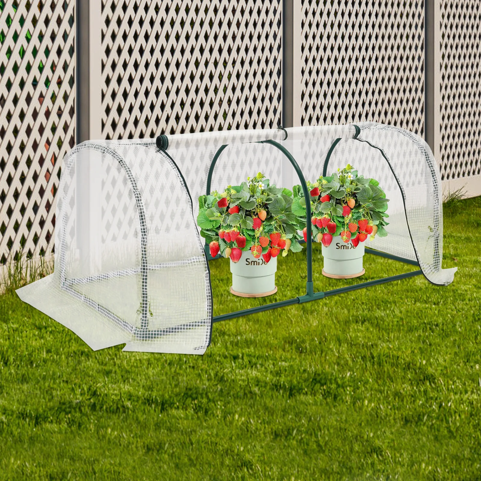Petite serre portable 47,24x23,62x19,69 pouces, couverture transparente en PE avec fenêtre enroulable, structure en arche pour balcon, patio, jardin, protège les herbes, les légumes et les fleurs du froid et de la pluie