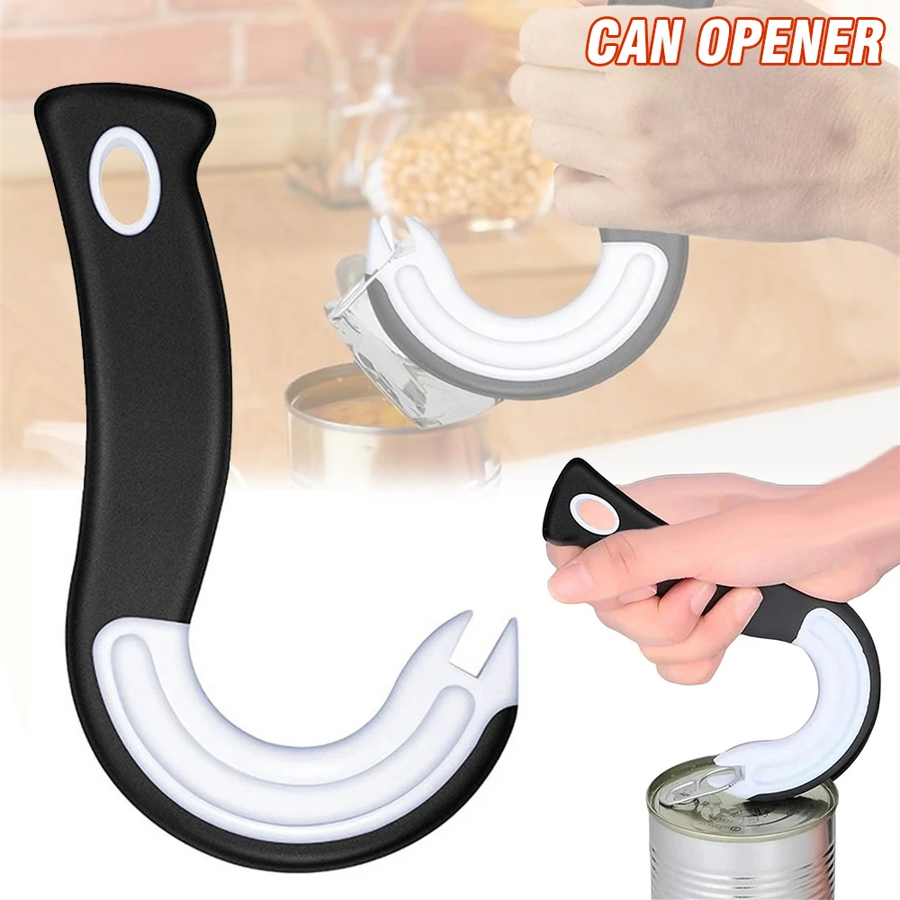 Multifunction Twist Pull Can Opener Grip Ring Grab J Shaped Jar Lid Opener UK