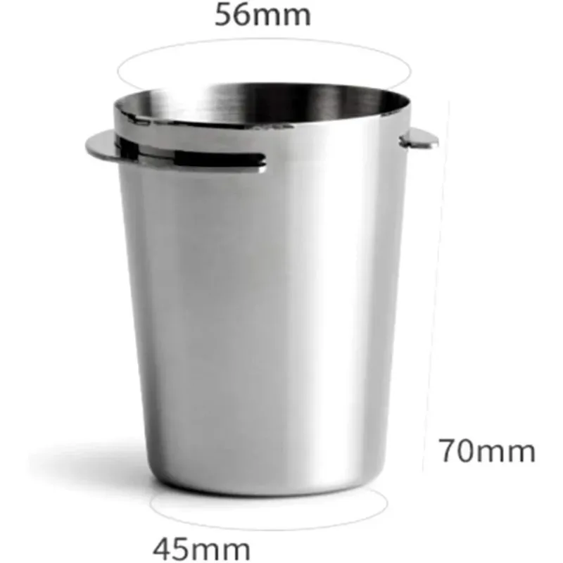 For Espresso Machine Wear Resistant Coffee Dosing Cup Powder Feeder Coffee Dosing Cup 58mm Stainless Steel Sniffing Mug
