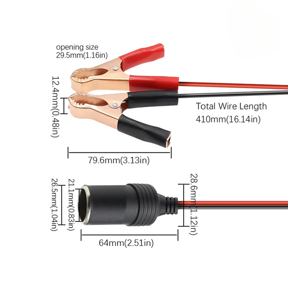 Terminal Individual Lines Are 35 Cm Long 12V Battery Clamp Copper-Plated Clips Easy Connection For 12V Devices