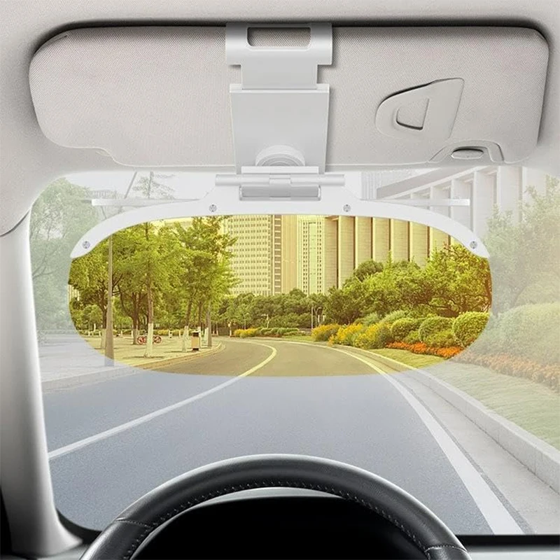

2-in-1 Car Day & Night AntiGlare Visor, Polarized Sun Glare Blocker & Night Vision Anti-Dazzle Mirror for Safe Driving