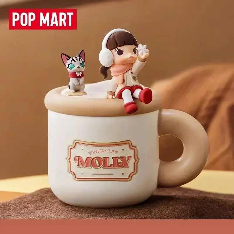 

Официальная коллекционная кружка Pop Mart Baby Molly Winter Fit Check Cup Series из керамики, мультяшный дизайн, подарок на Рождество и день рождения