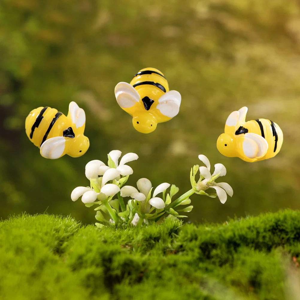 

20Pcs Micro Resin Bees Detailed Tiny Miniatures for Garden Micro Landscaping Dollhouse Mini Resin Decor Craft Garden Statues