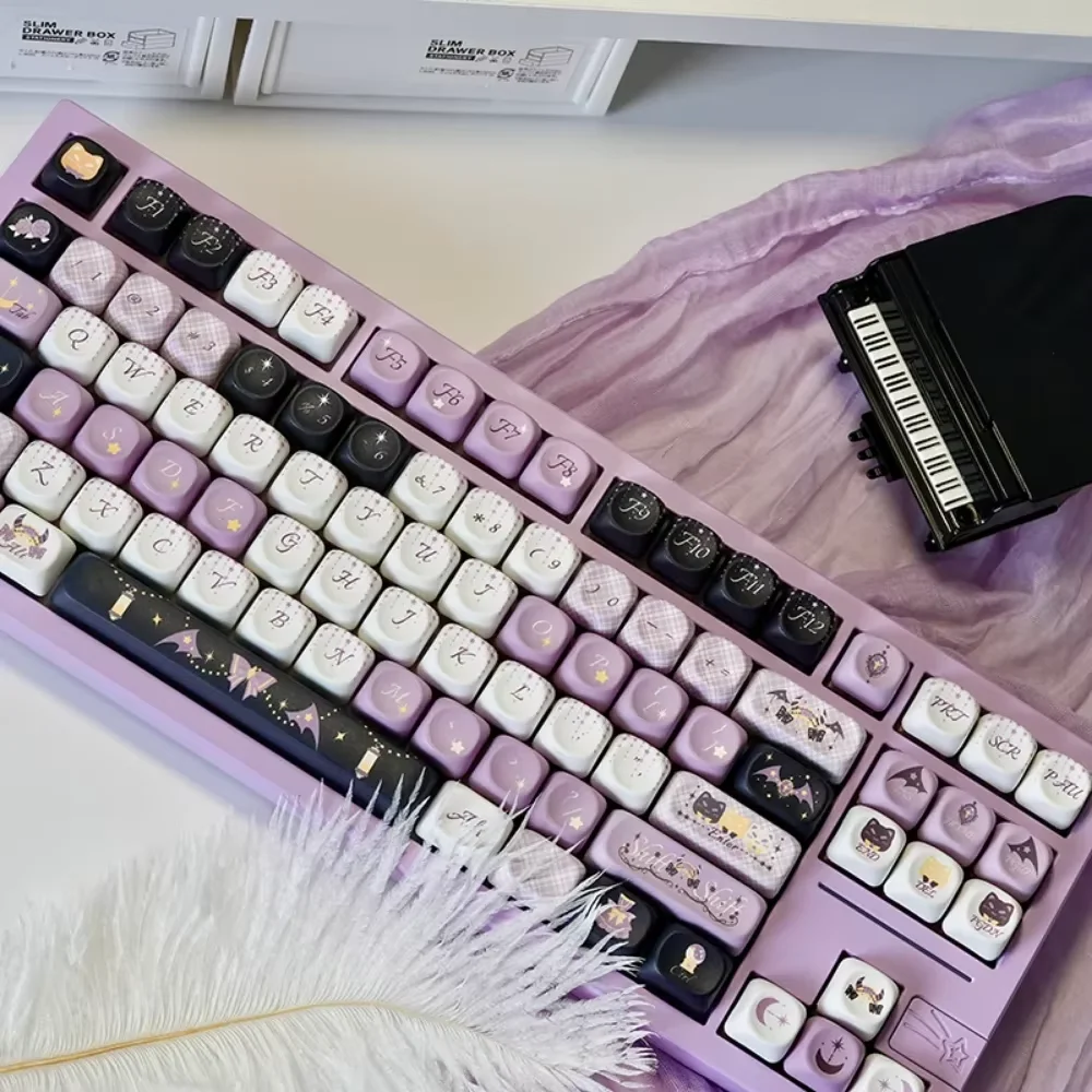 MOA 129 Keys, Magic Girl Keycap Set PBT for 61/75/87/104/108Keys GMK67 Game Mechanical Keyboard
