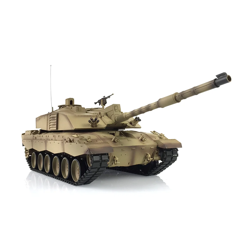 Heng Long 1/16 escala 7,0 plástico Ver Challenger II 2,4G RTR RC tanque modelo 3908 ruedas de caja de cambios amarillas pintadas unidad de humo TH17734