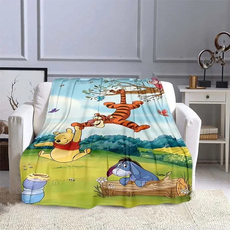 Disney Winnie The Pooh  Printed Blanket Children Adult Blanket Soft and Warm Bedding for Bed Sofa Outdoor Travel Cover Blanket