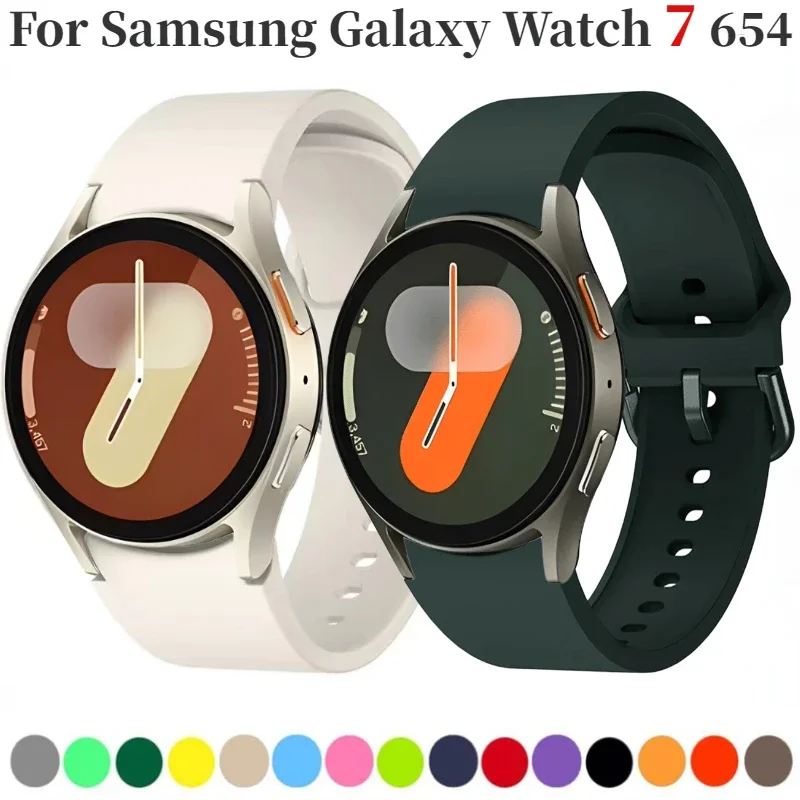 Силиконовый ремешок No Gap для Samsung Galaxy Watch 7/6/5/4 40 мм 44 мм 5 Pro, оригинальный браслет Galaxy Watch 6 4 Classic, 47 мм, 43 мм, ремешок