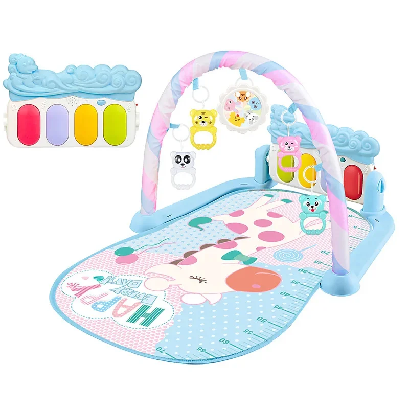 Baby Music Rack Play Mat Toys Puzzle Carpet with Piano Keyboard Playmat Gym Crawling Activity Rug Toys for 0-12 Months Gift