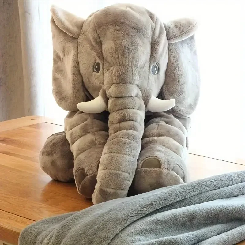 Funny Elephant Plush Cushion Fuzzy Animal Stuffed Cushions Comfortable Soft Sofa Throw Pillow Elephant Doll Home Decoration