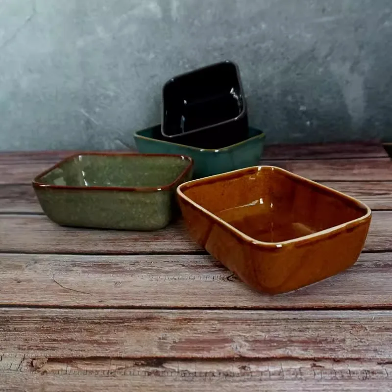 

Plate, Rectangular Plate, Soup Bowl, Antique Kiln, Glazed Ceramic Baking Bowl, Long Strip Plate, Cheese Baked Rice Baking Tray