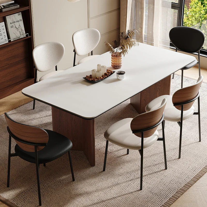 

PYJ solid wood rock slab rectangular dining table in the ancient style retro simple home dining table