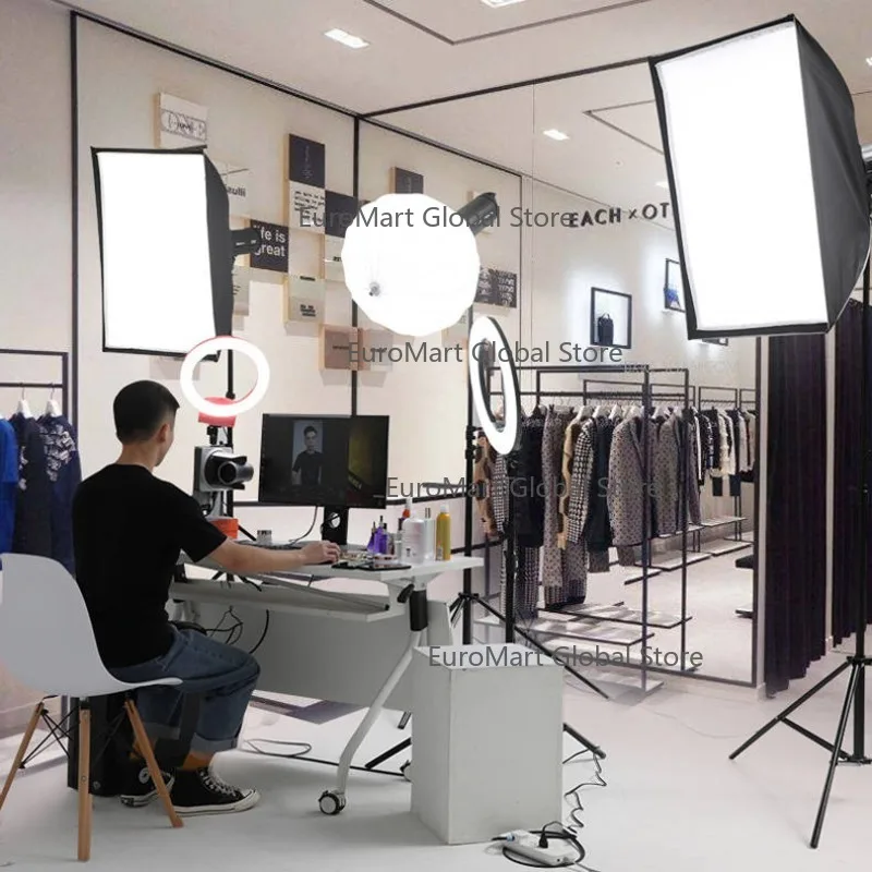 

Live Stream Filling Light Set 200W LED Video Light with Softbox and Tripod Stand for Food Stream