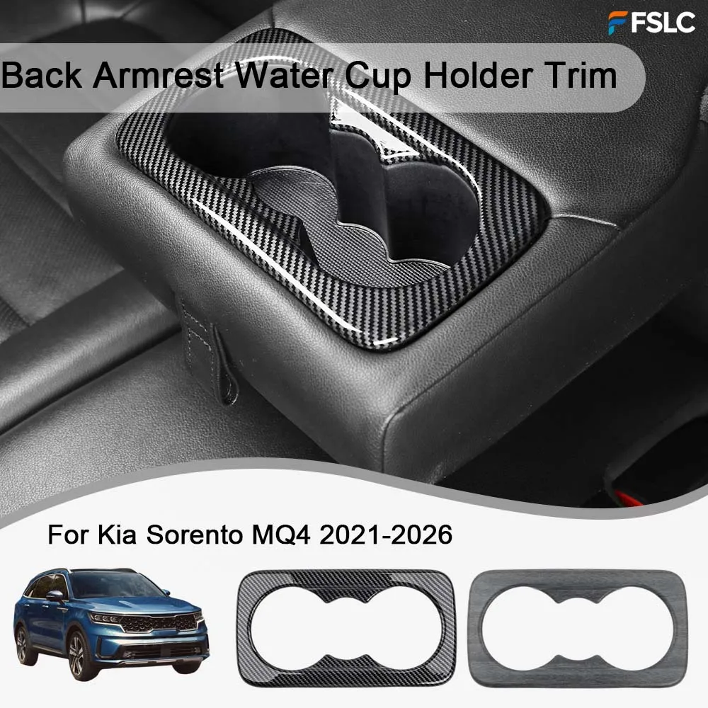 

Cars Accessories Back Armrest Water Cup Holder Trim For Kia Sorento MQ4 2021-2026 Car Decoration Styling Upgrade