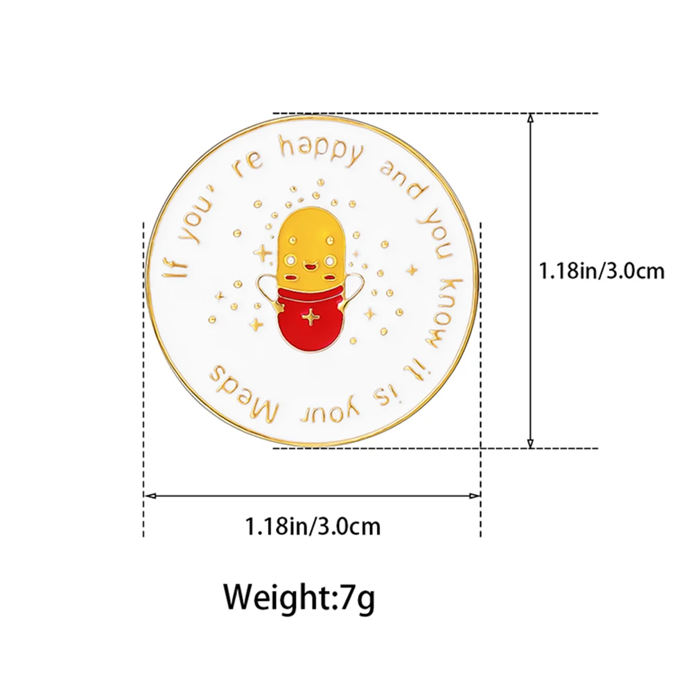 Hanreshe Pill Enamel Brooch Pin Medical Pharmacist Backpack Lapel Badge for Doctor Nurse Lovely Medicine Jewelry Gifts