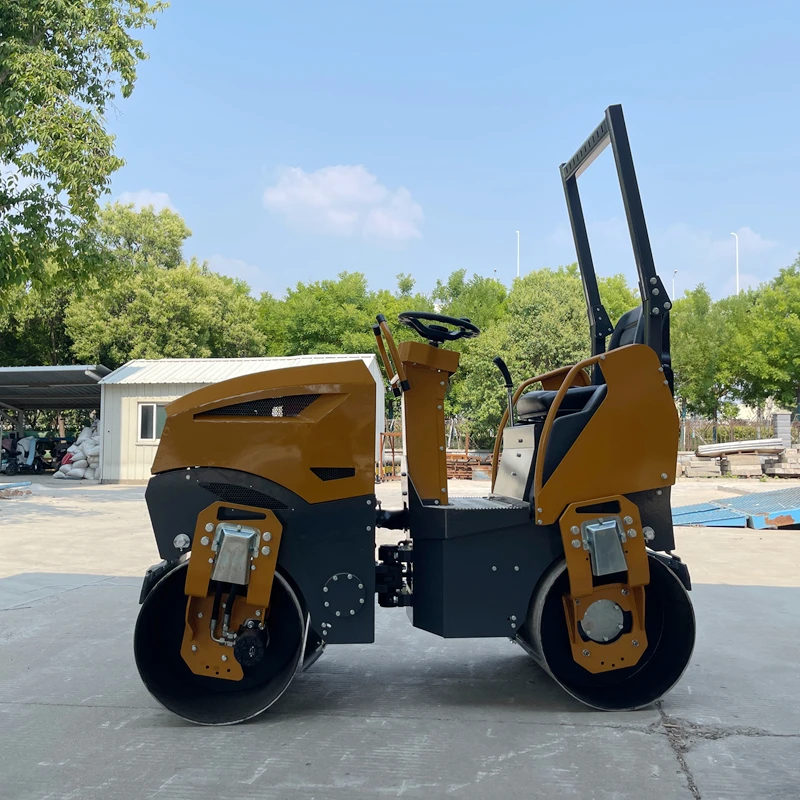 آلات البناء الصغيرة الهيدروليكية الاهتزاز البسيطة الطريق الأسطوانة 1.2 طن مزدوجة طبل الأسفلت الأسطوانة فيبرو المضغوط للبيع