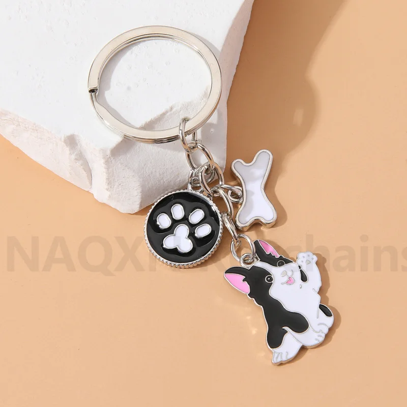 Lovely Bone Dog Keychain Cute Pet Animals Claw Key Ring For Women Men Birthday Gift Bag Decoration Handmade Diy Jewelry Set