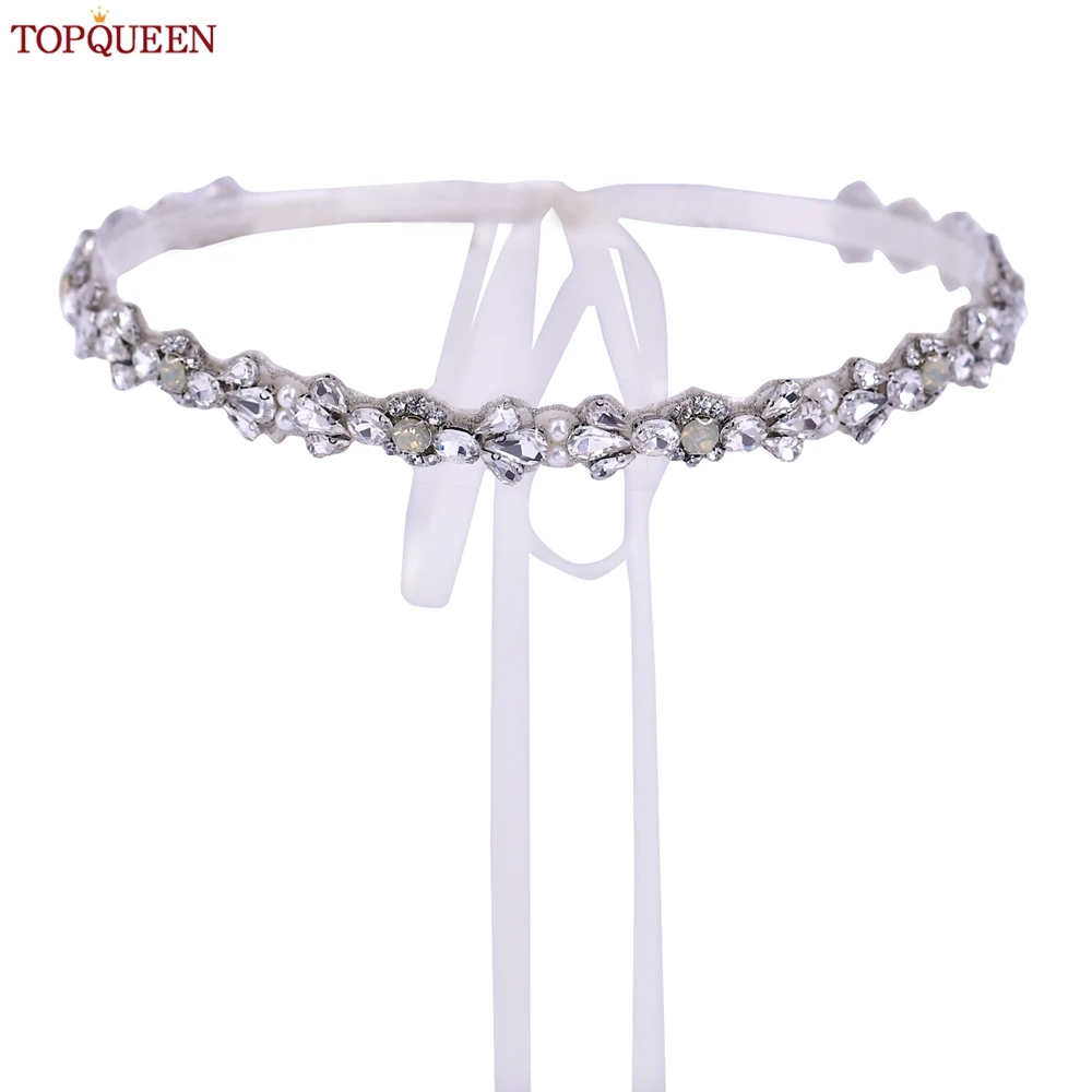 TOPQUEEN Handmade Belt Diamond Wedding Belt Dress Waist Seal Runway Gown Styling Waist Cinching Bridal Accessories S472