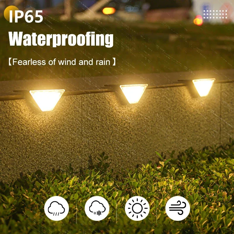 LED Step Lamp Stair Light Outdoor IP67 Waterproof Solar Light With Lens Anti-theft Design Decor Lighting For Garden Deck Path image 5