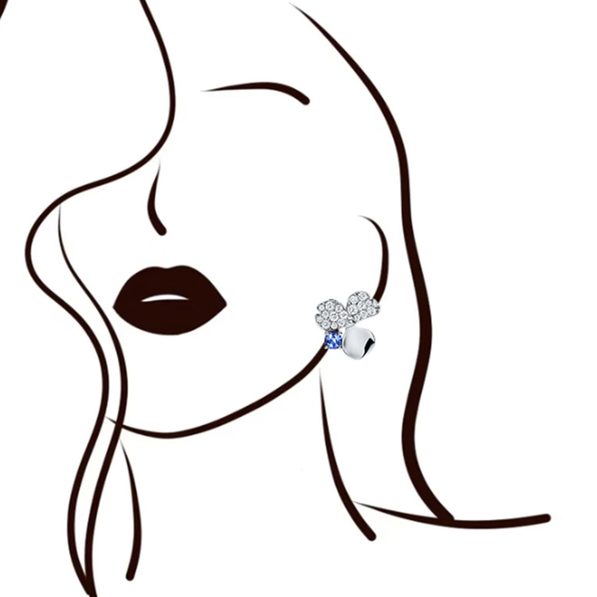 

Серьги премиум-класса с бриллиантами и лепестками из чистого серебра S925, модные и нишевые серьги, праздничный подарок серии TCO