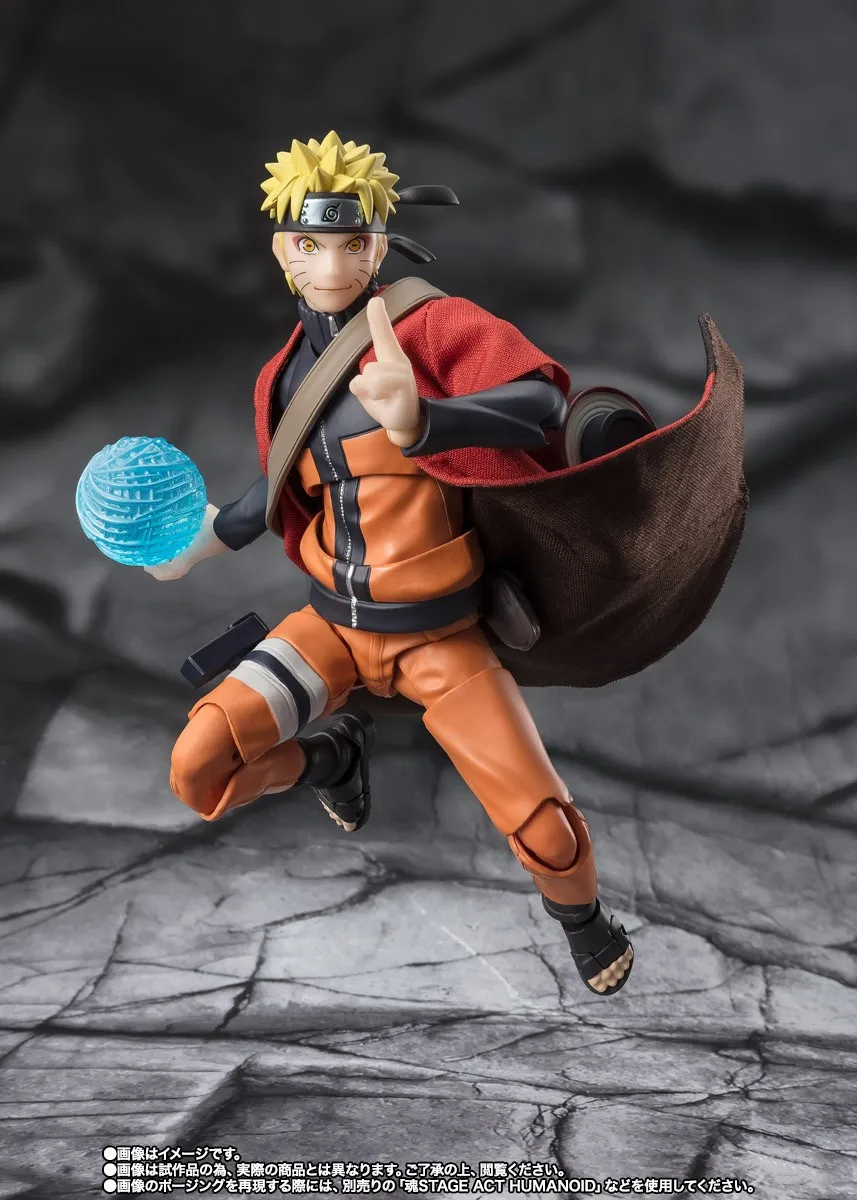 Original BANDAI S.H.Figuarts NARUTO UZUMAKI Sage Mode Anime Figure Naruto Shippuden PVC Model Action Figurine Doll Collection