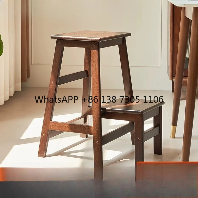 

Folding ladder stool two-in-one thickened solid wood ladder stool dual-purpose climbing stairs multi-functional simple ladder