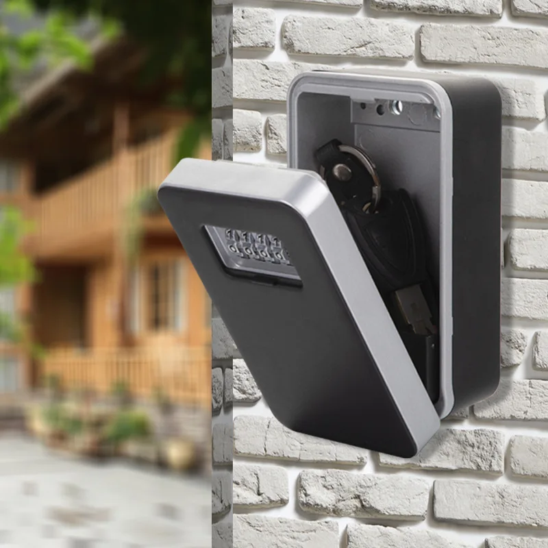 لا تركيب صندوق مفاتيح رمز البوابة الخارجية ذو سعة كبيرة، غطاء مقاوم للماء، صندوق مفاتيح، صندوق كلمة المرور