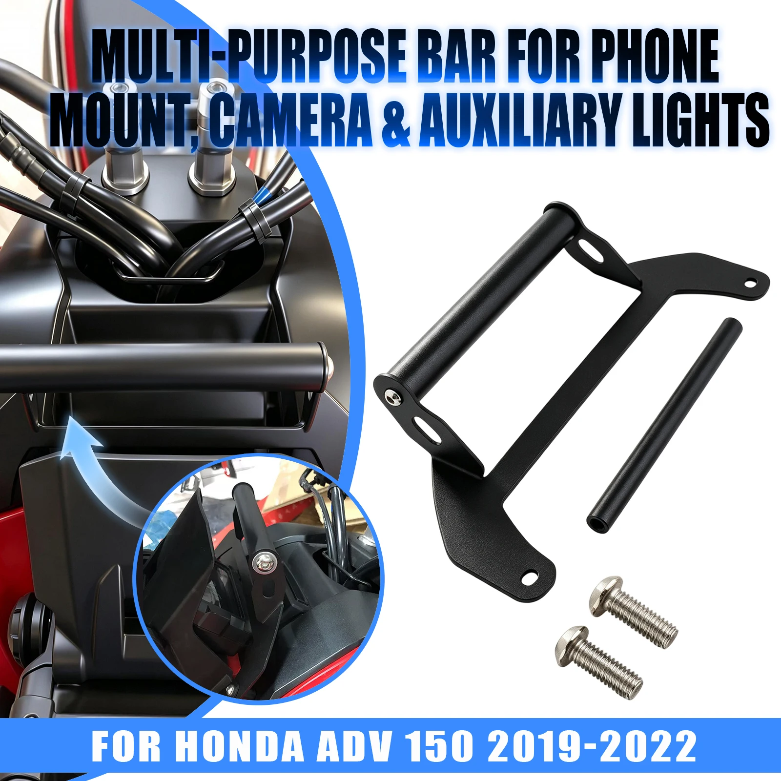 For Honda ADV150 2019 2020 2021 2022  Motorcycle Phone Navigation Bracket Crossbar Holder GPS Plate Mount