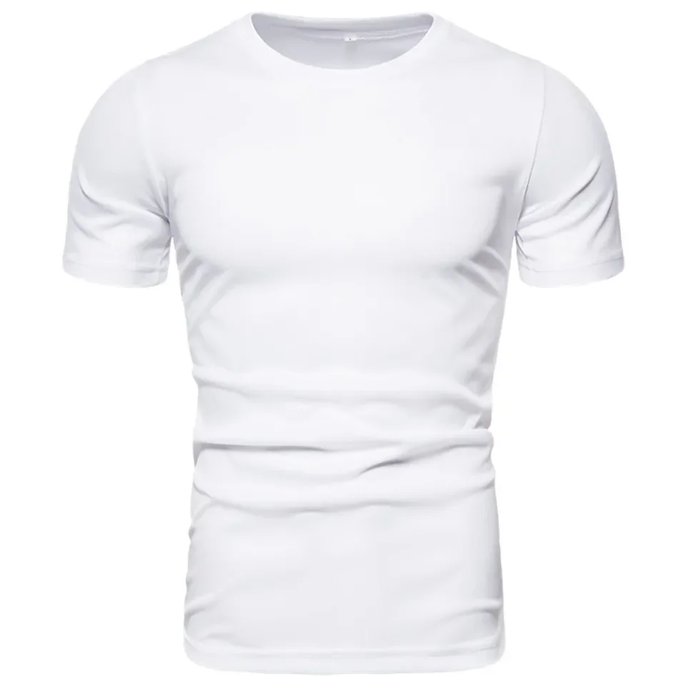 Summer Men's Short-sleeved Solid Color T-shirt Casual Crew Neck Bottoming Shirt