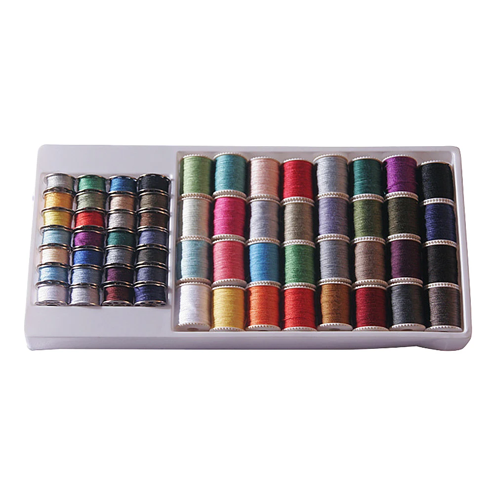 

60Pcs Household Sewing Thread Box Set Colorful Polyester Thread Spools for Hand Machine Embroidery Quilting Patchwork Use