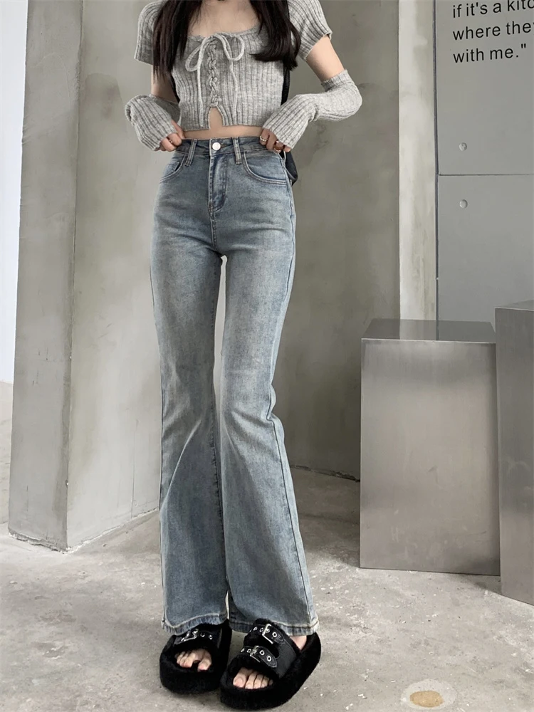 กางเกงยีนส์ผู้หญิง เสื้อผ้าผู้หญิงสำหรับใส่ทำงานในออฟฟิศ ชุดทำงานทางการ เสื้อผ้าผู้หญิง แฟชั่นเดนิม สวมใส่สบาย สง่างาม ทันสมัย เรียบง่าย
