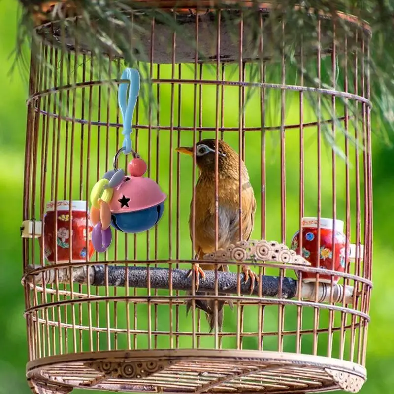 2pcs Bird Cage Bell Toy Bird Cage Bell Pendant Large Cockatiels Chewing Toy Interactive Bird Toy Create Beautiful Environment