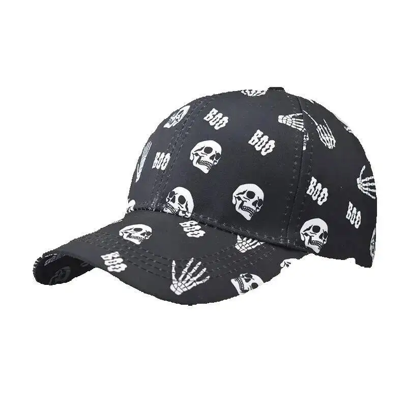 

New Cotton Skull Personality Graffiti Baseball Outdoor Cartoon Duckbill Cap