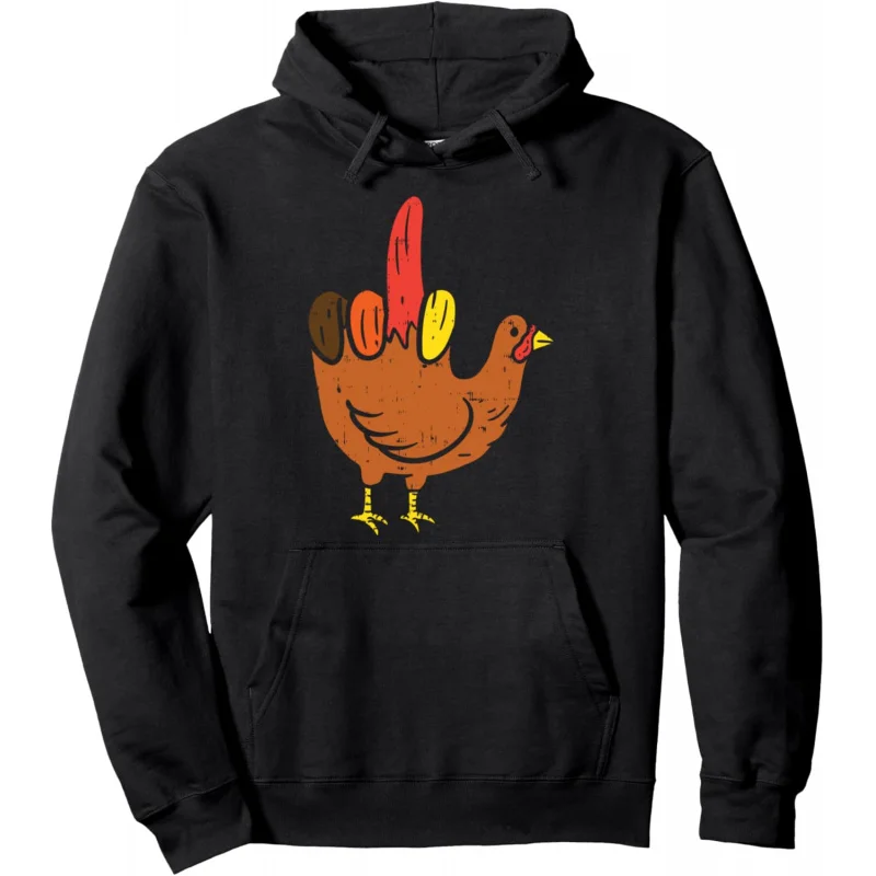 Middle Finger Hand Turkey Funny Offensive Thanksgiving Gift Pullover Hoodie