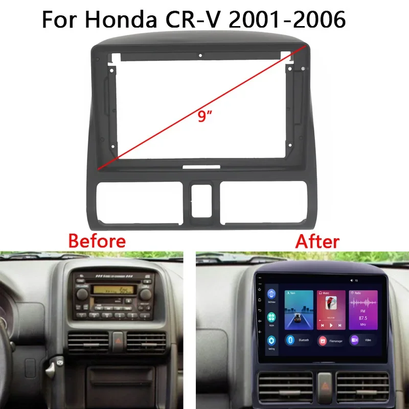 

Комплект рамки автомобильного радиоприемника для Honda CR-V 2001 2002 2003 2004 2005 2006, авто стерео приборная панель, лицевая панель, лицевая панель