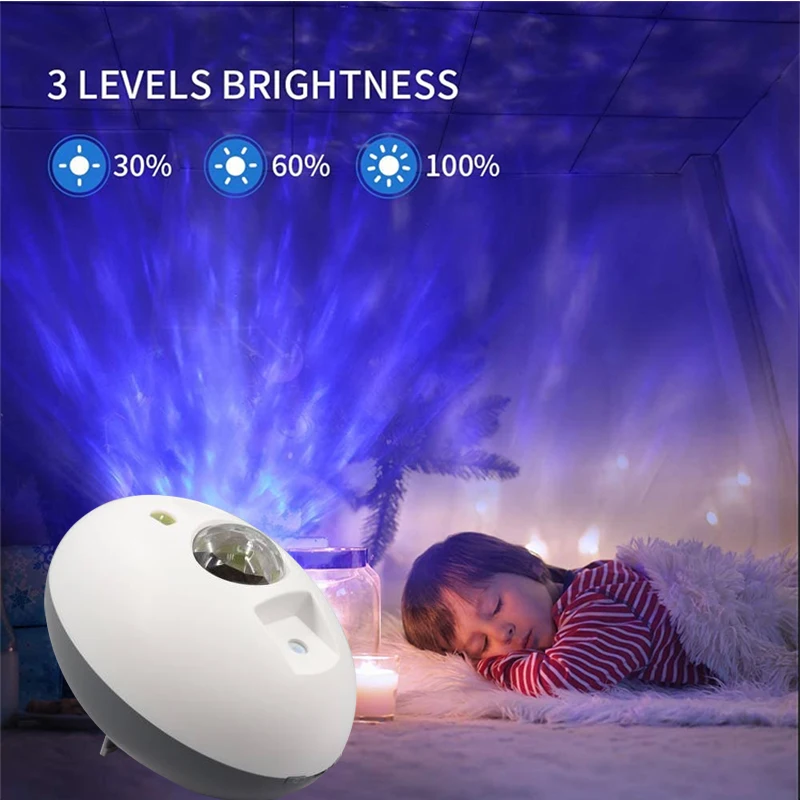 

LED Star Ocean Wave Projector Night Light LED Colorful Nebula Cloud Lamp Decoration Atmosphere Bedroom Lamp Gifts For Children