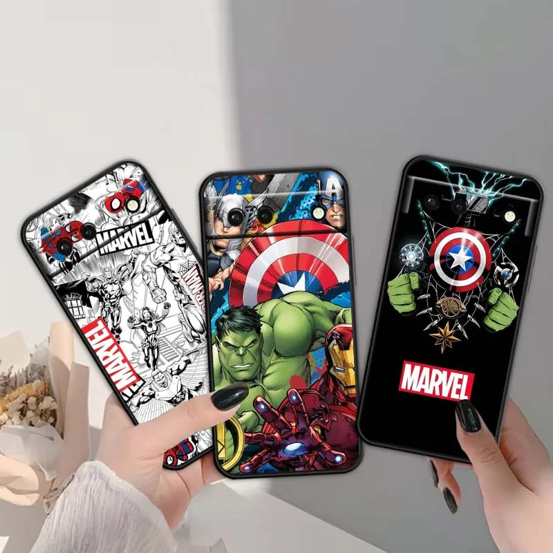 

Handsome Marvel Hero Pattern For Google Pixel 9a 9 8A 8 7 7A 6 6A Pro XL 2024 5G Black Soft TPU Silicone Cover Phone Case