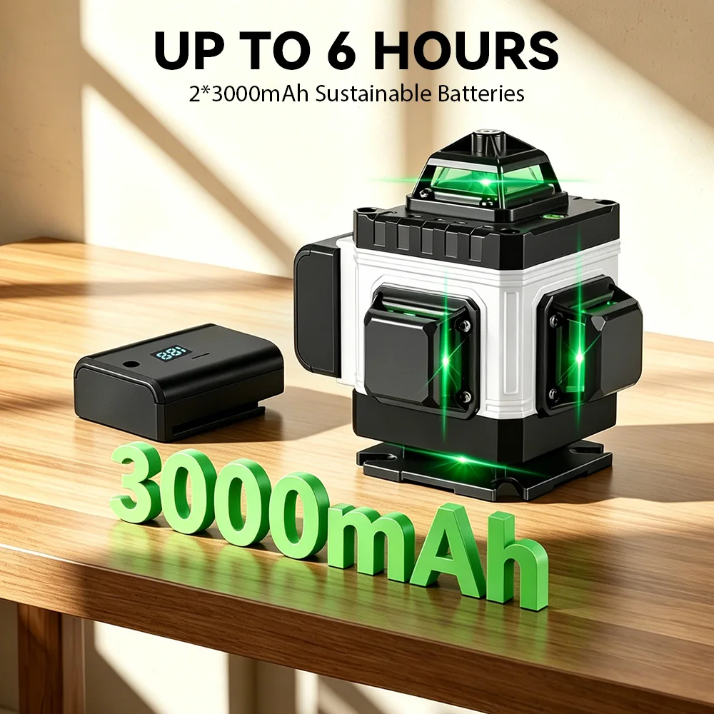 HGLINE Professionelle 16-Linien-Laser-Nivelliergerät mit APP-Fernbedienung, selbstnivellierend, 360° ° Horizontale und vertikale Laserwaage – Detail 7