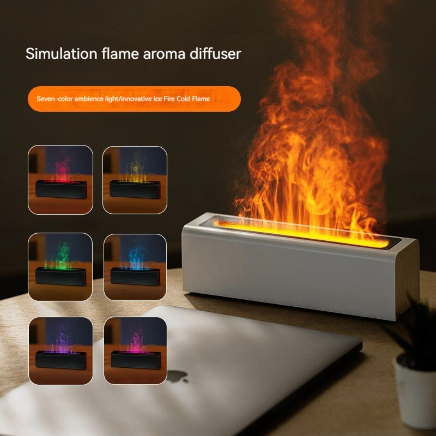 Enhance Your Space with Colorful and Stylish USB Plug-in Humidification Diffuser for a Relaxing Simulation Flame with Fragrance 