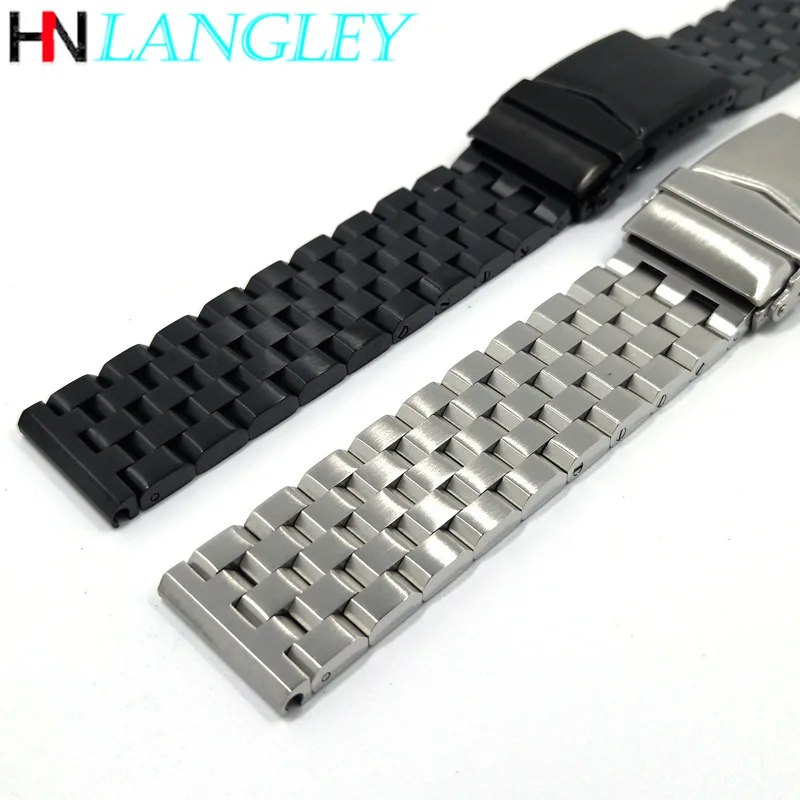 Stainless Steel Bracelet Solid Buckle Watch Band for Seiko 5 SKX007 SKX013 Replacement Screws Link 18mm 20mm 22mm Sport Strap