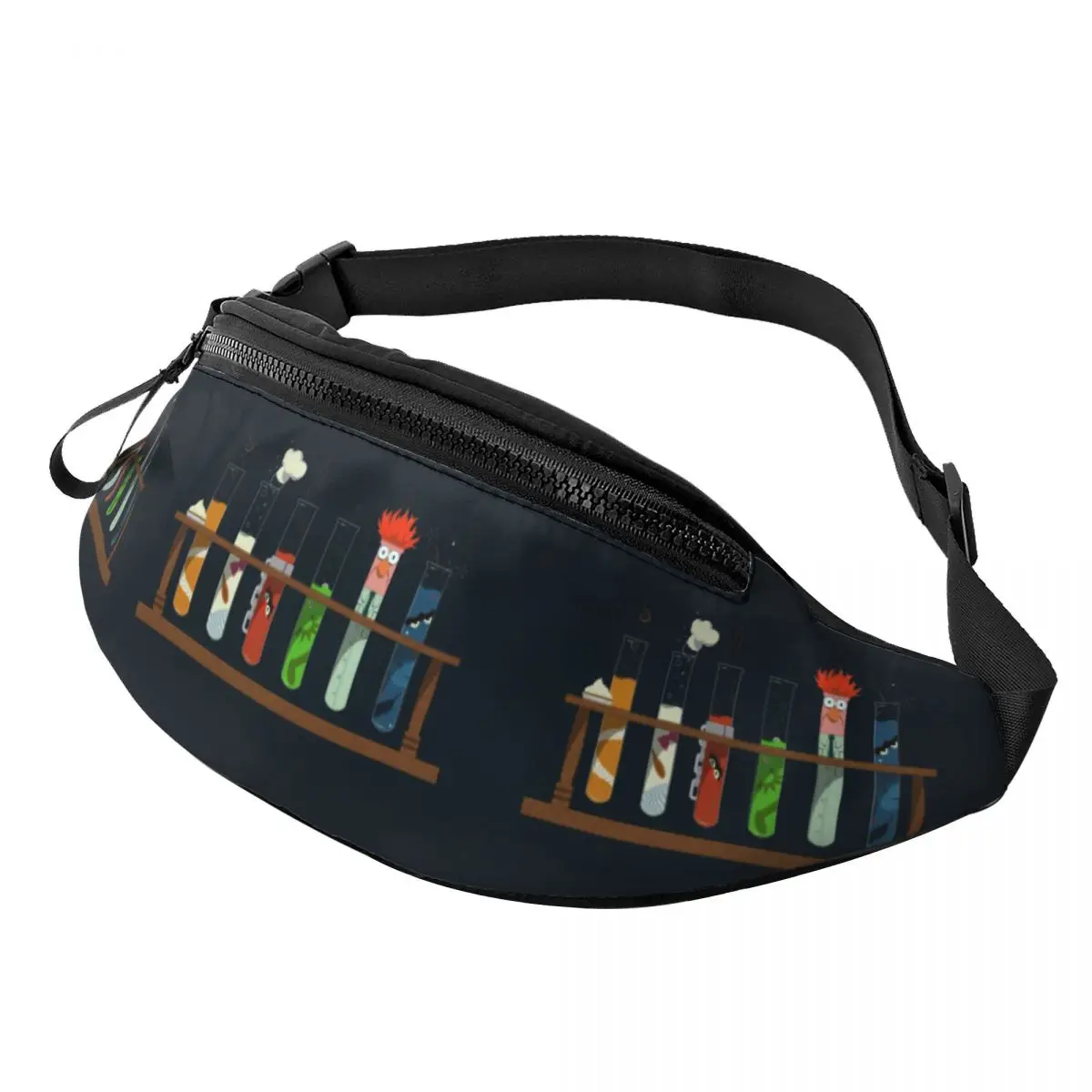 Custom Muppet Science Fanny Pack for Women Men Fashion Chemistry Experiment Crossbody Waist Bag Traveling Phone Money Pouch