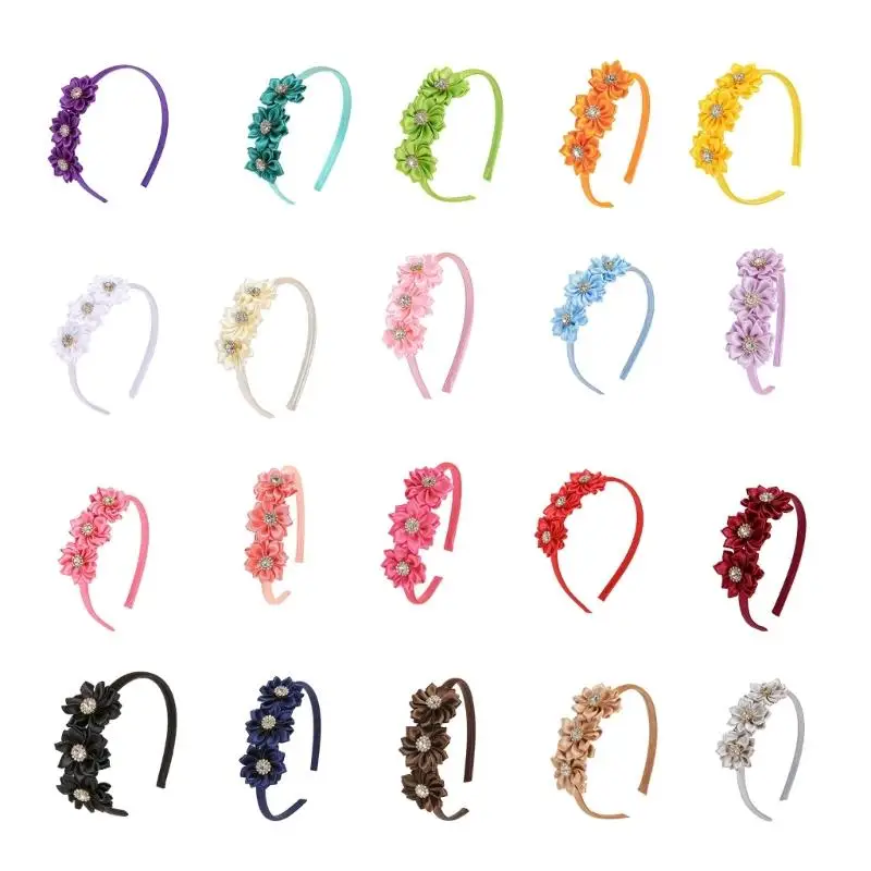 

A52E Lightweight Portable Floral Rhinestones Hair Band Comfortable Headgear for Easy Carry and During Travel and Exercise