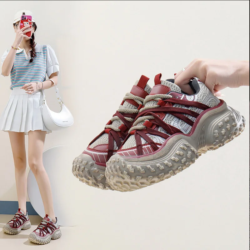 Instagram low help daddy shoes women 2024 fall new breathable student sports increase Casual shoes