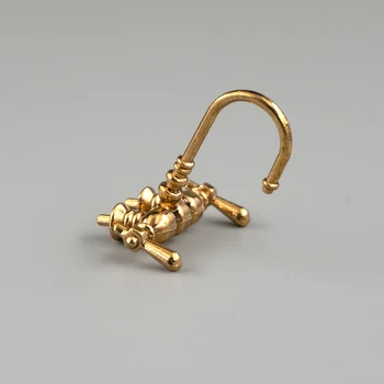 1/12 אביזרים מיניאטוריים מיני סגסוגת ברז ברז מים מודל ברז מים מודל עבור קישוט בית הבובה