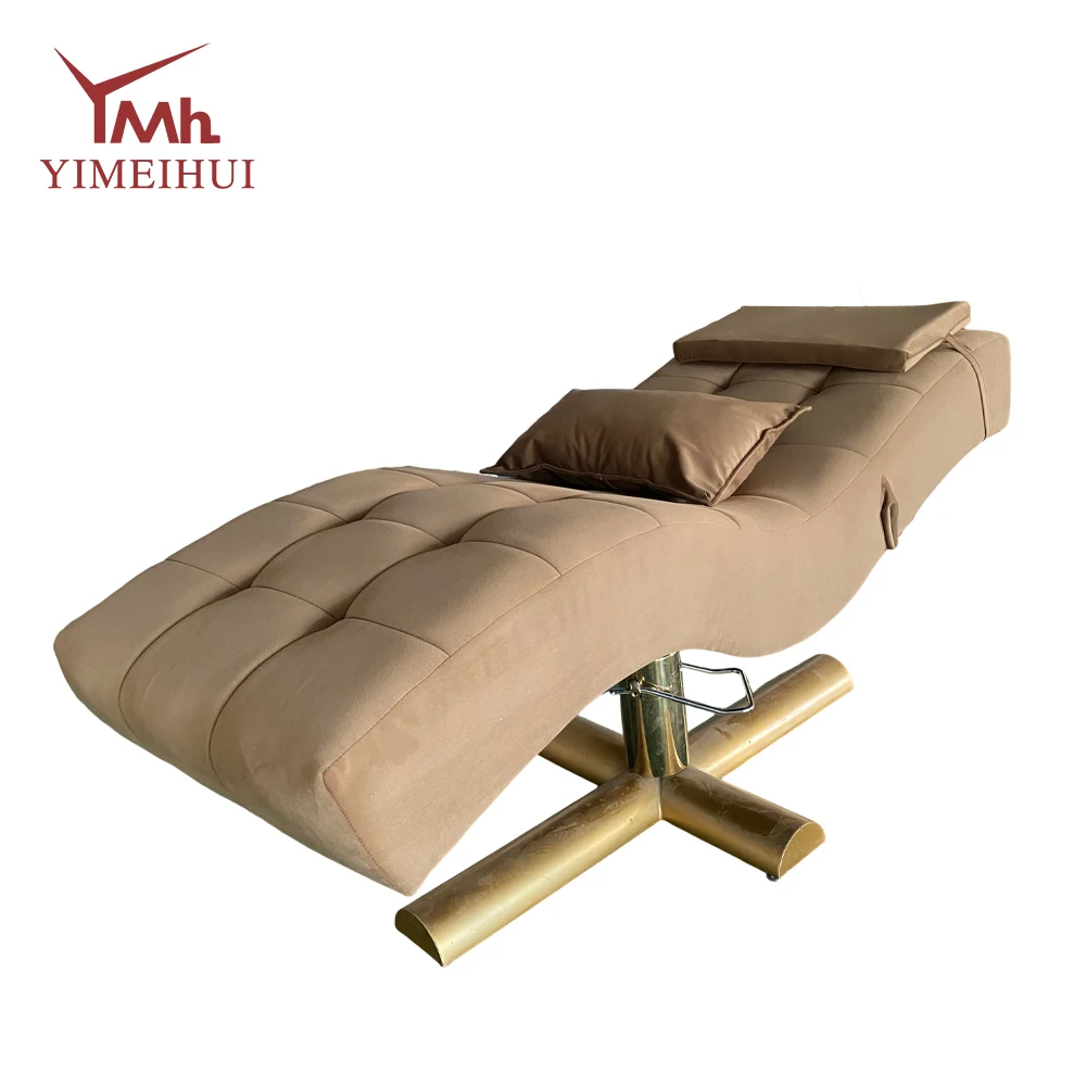 Metal Eyelash Eyebrow Bed With Adjustable Headrest Massage Beauty Lash Bed for Facial Beauty Salon