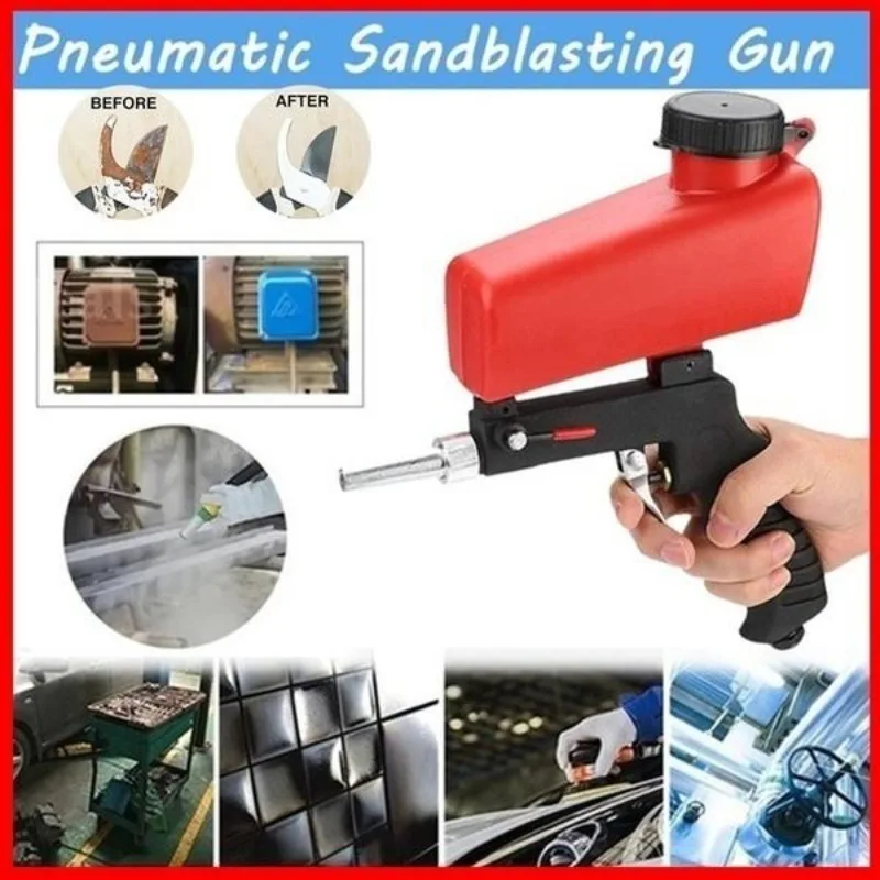 Portable Gravity Pneumatic Sprayer Gun Set Home DIY Mini Blasting Device Airbrush Sandblaster Adjustable Sandblasting Machine