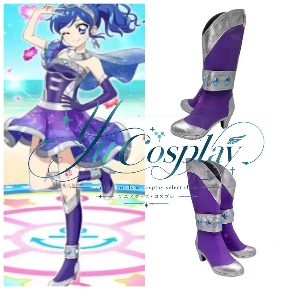 chaussures-de-cosplay-aikatsu-aoi-kiriya-bottes-personnalisees-pour-jeu-d'anime-chaussures-de-costume-pour-convention-d'idoles