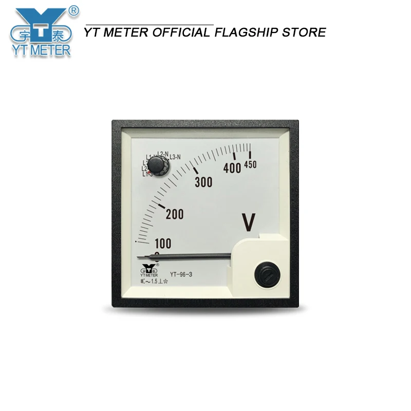 

YT96 AC three-phase voltmeter with 6-speed toggle switch, pointer type, AC 300V, 450V, 500V, four-wire, CP96.