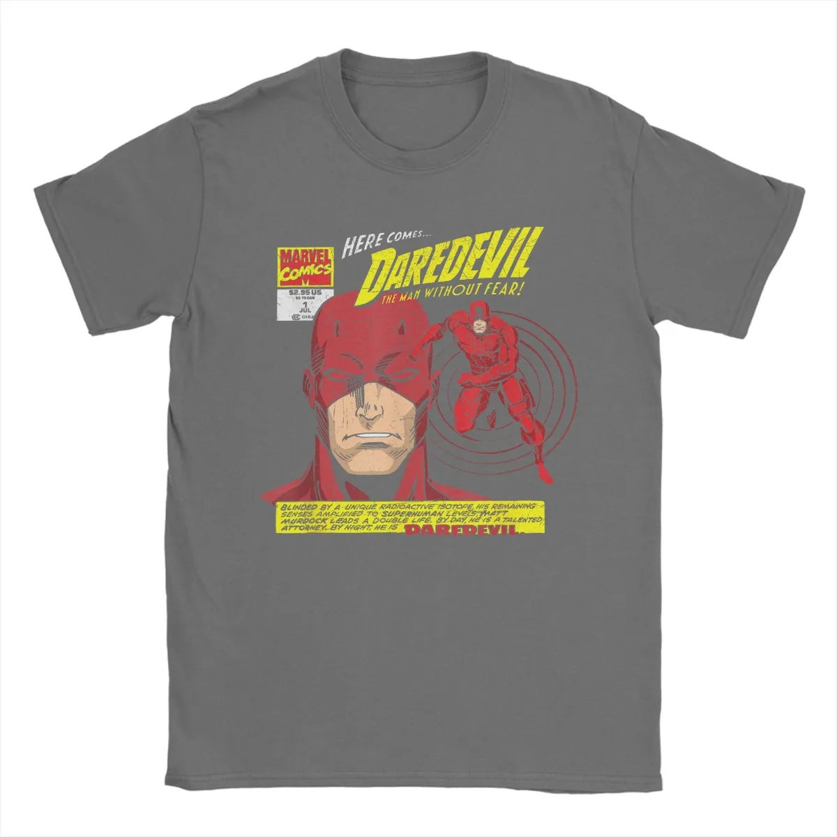 مارفل 2025 جديد حار حقيقي معتمد دارديفيل الكتاب الهزلي ولادة جديدة تي شيرت رجالي المسلسلات التلفزيونية مضحك طاقم الرقبة تي شيرت القطن