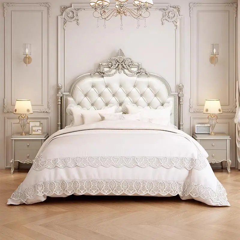

Leather European Massage Bed Bedroom Frame Luxury Wooden Full Design Sleeping Bed Platform Letto Matrimoniale Modern Furniture