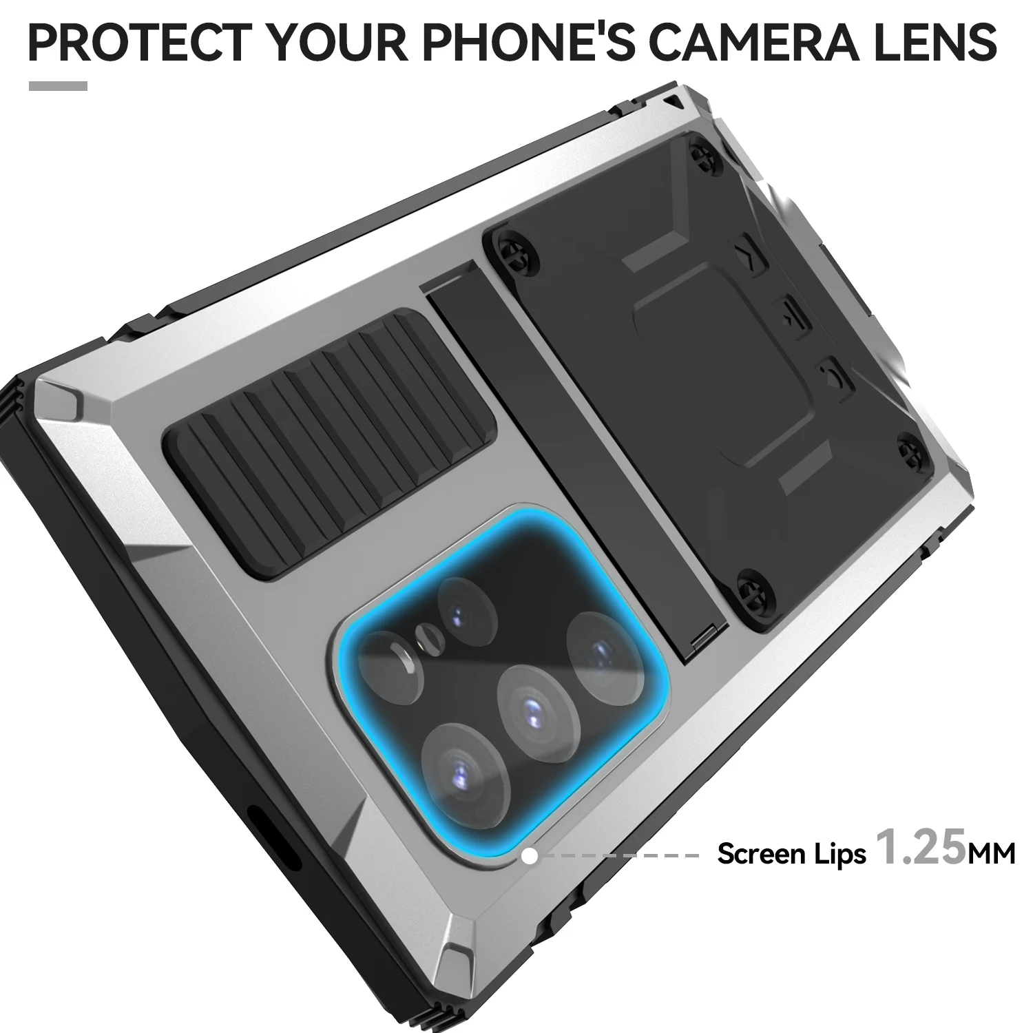 Camera+Screen Protective Glass Case for Samsung Galaxy S25 Ultra S24 S23 S22 Plus S21 FE Note 20 Heavy Metal Shock proof Cover